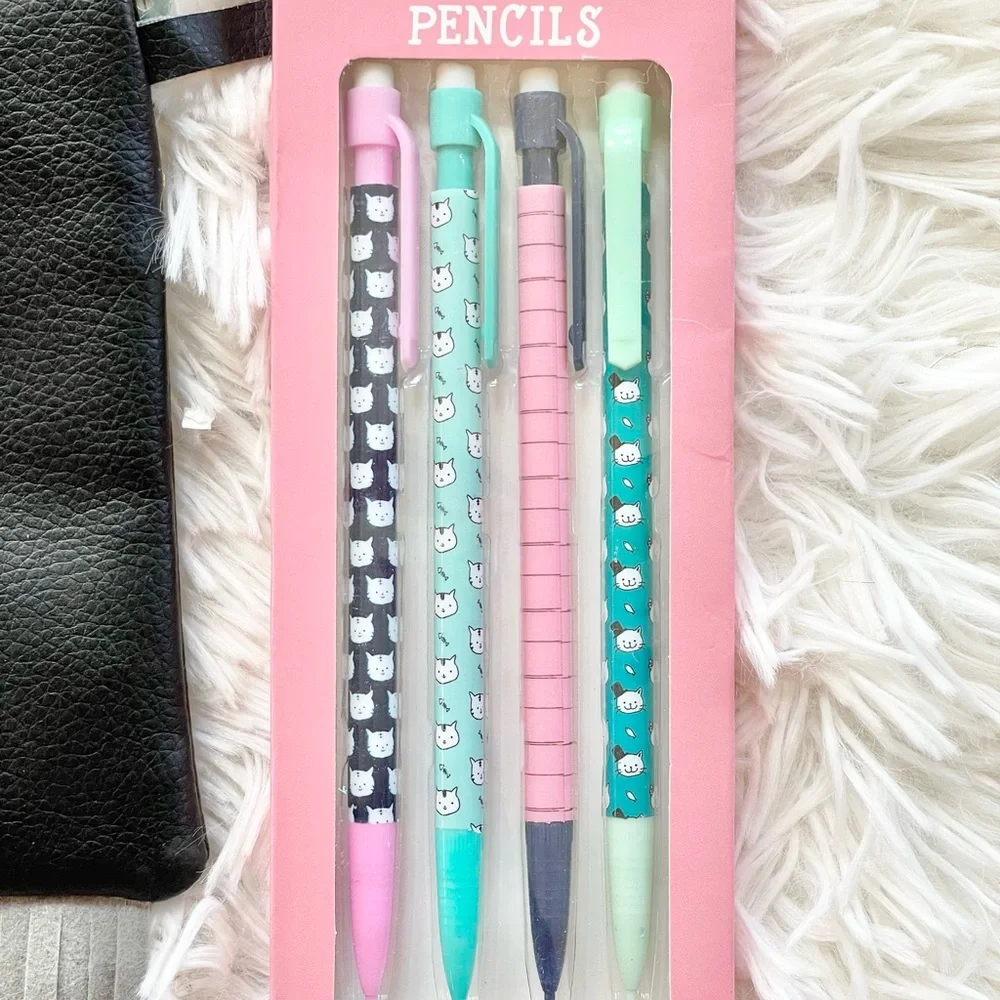 New with tags BUNDLE ~MEAD PENCIL CASE & MeowGical Mechanical Pencils set of 4